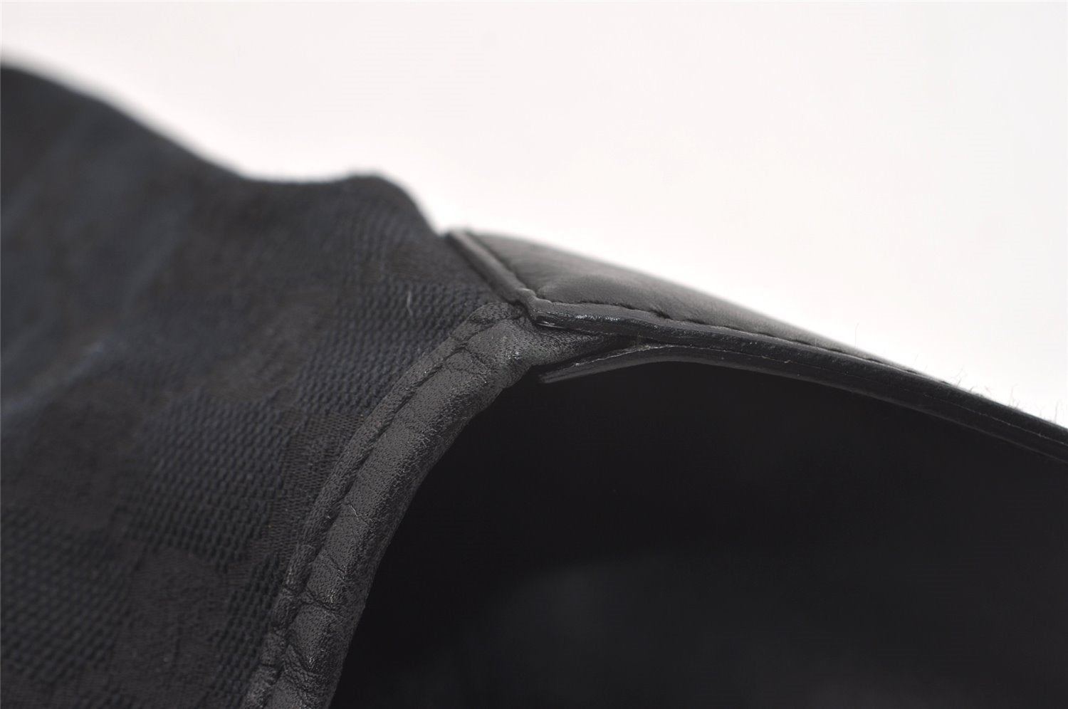 Authentic GUCCI Kandinsky Shoulder Bag GG Canvas Leather 0014075 Black 3976J