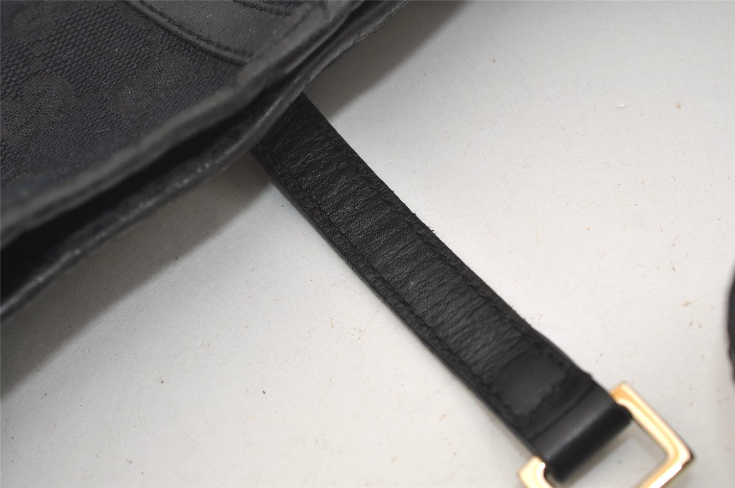 Authentic GUCCI Kandinsky Shoulder Bag GG Canvas Leather 0014075 Black 3976J