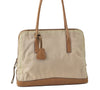 Authentic PRADA Vintage Nylon Tessuto Leather Shoulder Tote Bag Beige 3976K