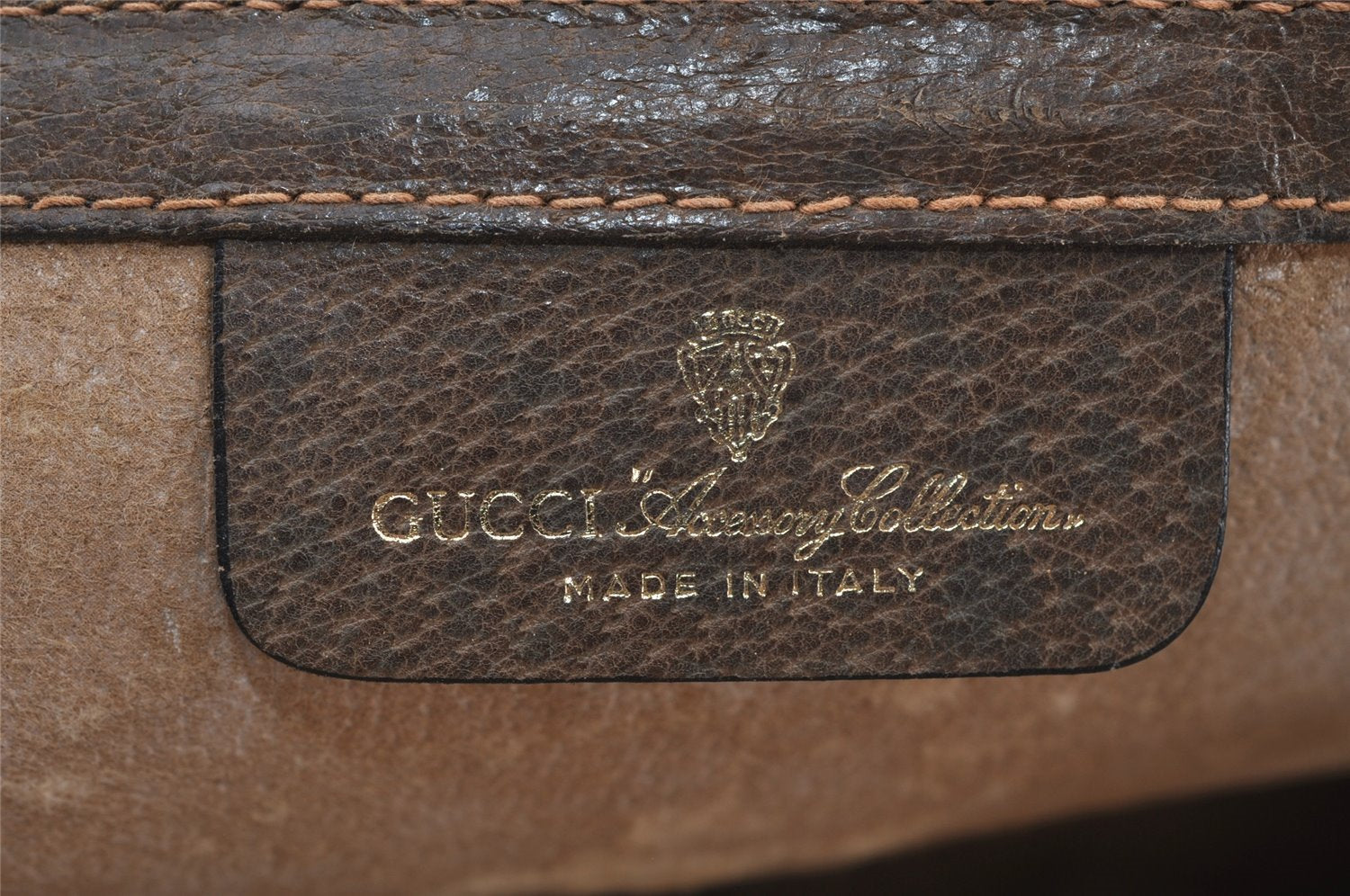 Authentic GUCCI Web Sherry Line Clutch Hand Bag GG PVC Leather Brown Junk 3977I