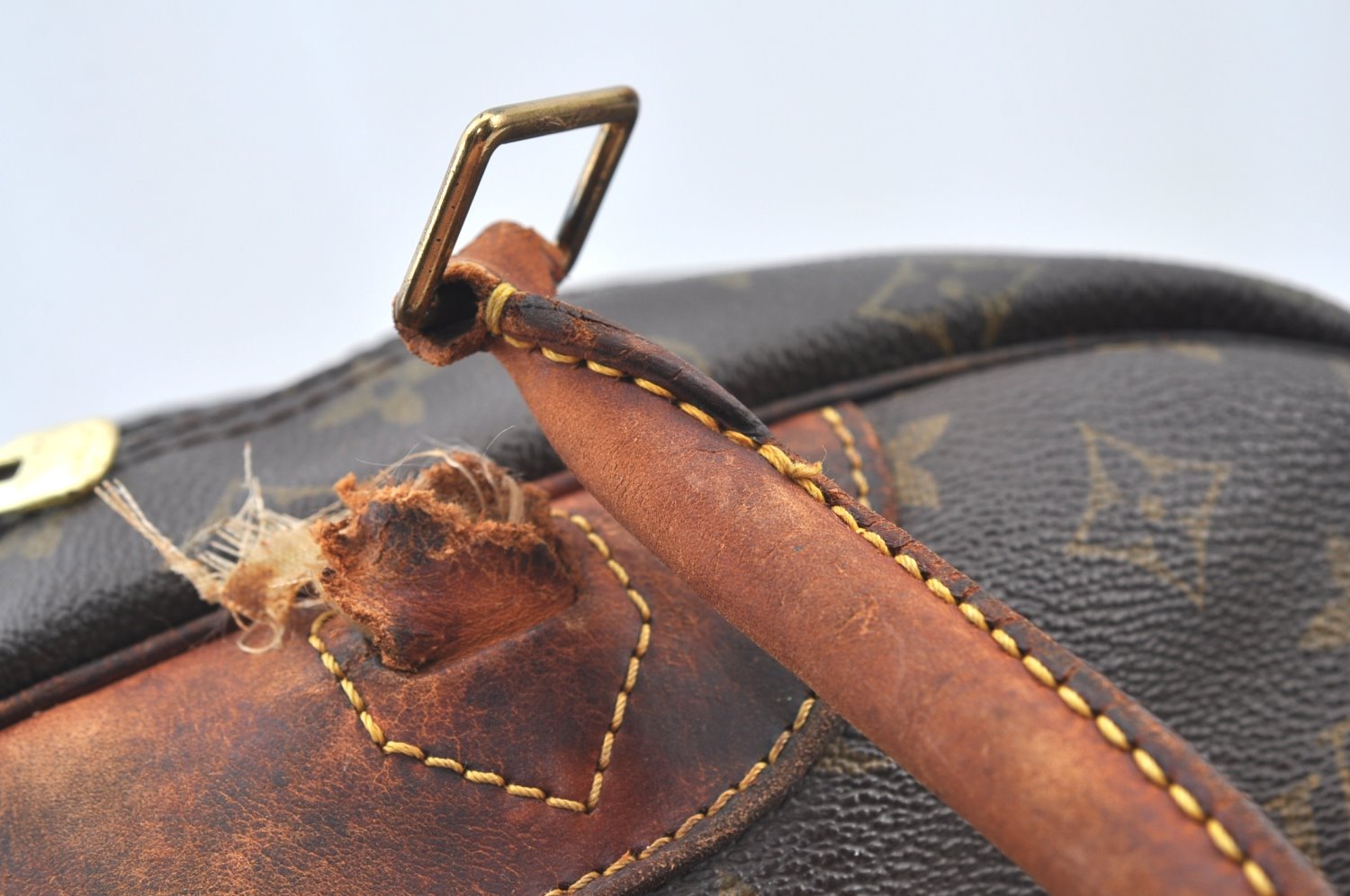 Authentic Louis Vuitton Monogram Deauville Hand Bag M47270 LV Junk 3978G