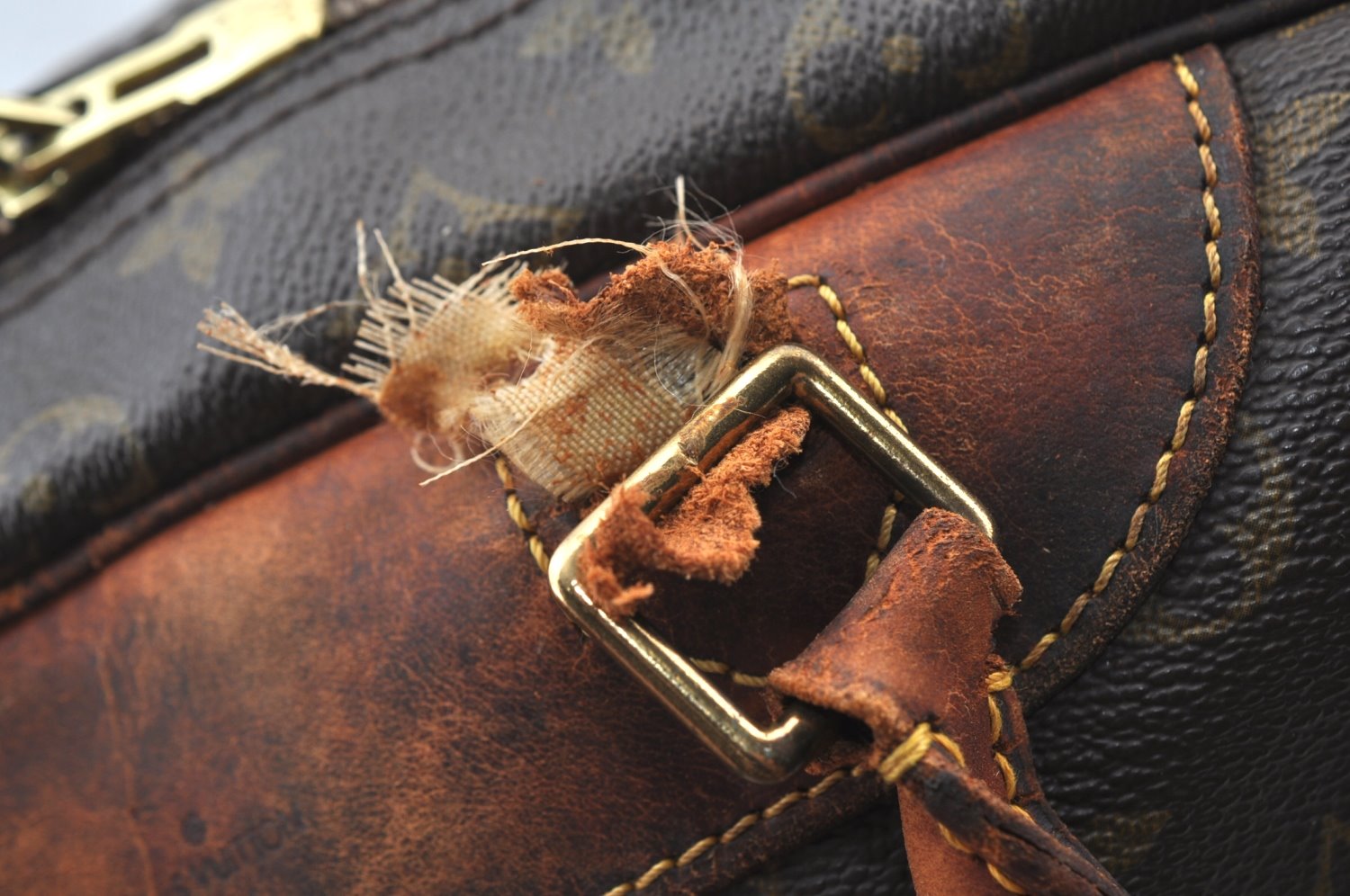 Authentic Louis Vuitton Monogram Deauville Hand Bag M47270 LV Junk 3978G