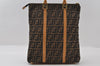 Authentic FENDI Vintage Zucca Hand Tote Bag Canvas Leather Brown 3978I