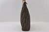 Authentic FENDI Vintage Zucca Hand Tote Bag Canvas Leather Brown 3978I