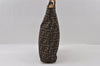 Authentic FENDI Vintage Zucca Hand Tote Bag Canvas Leather Brown 3978I