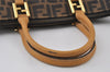 Authentic FENDI Vintage Zucca Hand Tote Bag Canvas Leather Brown 3978I