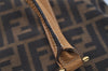 Authentic FENDI Vintage Zucca Hand Tote Bag Canvas Leather Brown 3978I