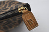 Authentic FENDI Vintage Zucca Hand Tote Bag Canvas Leather Brown 3978I