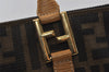 Authentic FENDI Vintage Zucca Hand Tote Bag Canvas Leather Brown 3978I