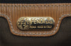 Authentic FENDI Vintage Zucca Hand Tote Bag Canvas Leather Brown 3978I