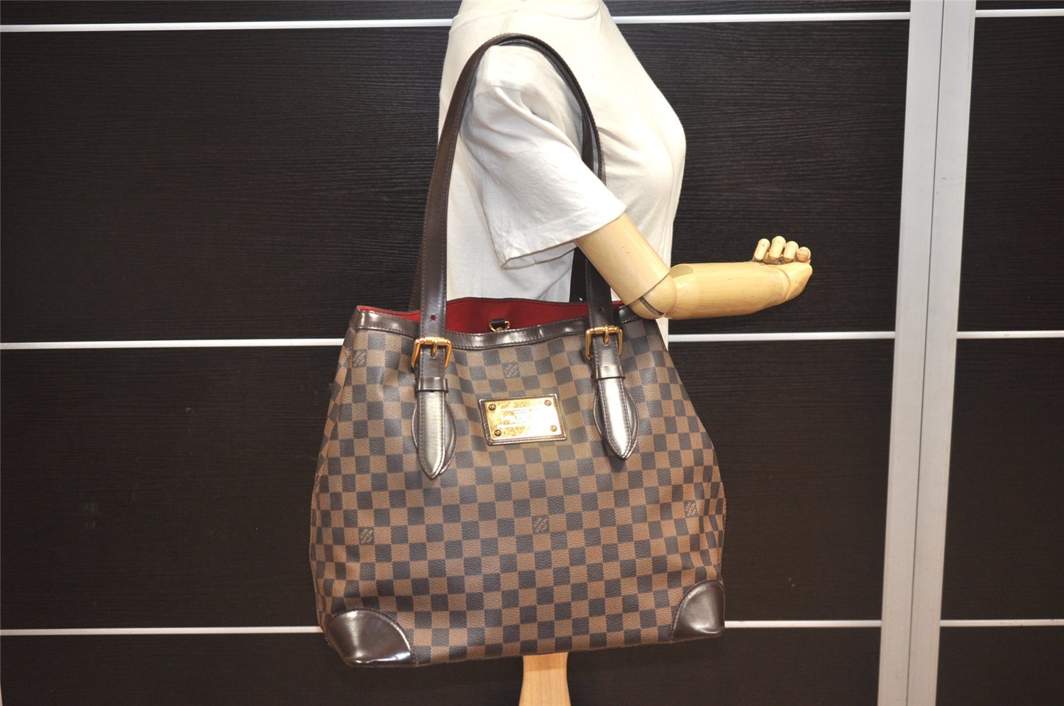 Authentic Louis Vuitton Damier Hampstead GM Shoulder Tote Bag N51203 LV 3978J