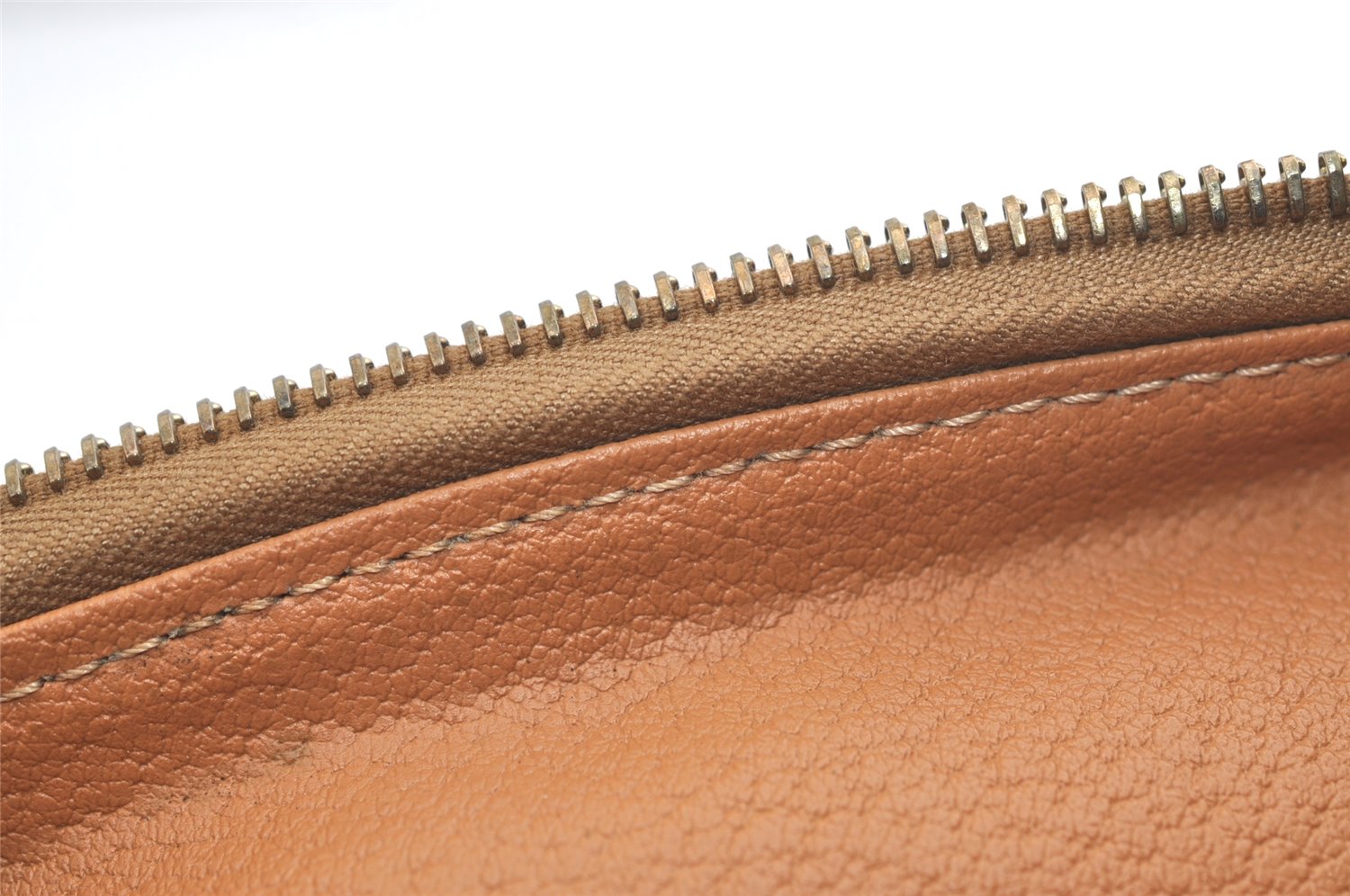 Authentic CELINE Macadam Blason Pattern Pouch Purse PVC Leather Brown 3979K