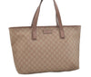 Authentic GUCCI Vintage Shoulder Tote Bag GG PVC Leather 211137 Beige 3980J