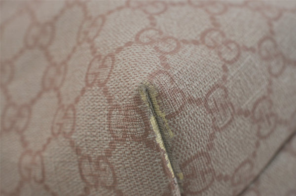 Authentic GUCCI Vintage Shoulder Tote Bag GG PVC Leather 211137 Beige 3980J