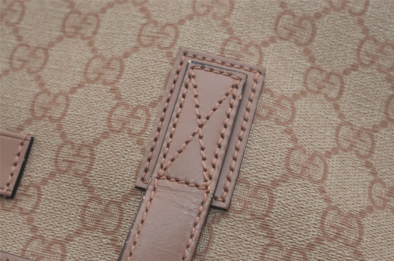 Authentic GUCCI Vintage Shoulder Tote Bag GG PVC Leather 211137 Beige 3980J