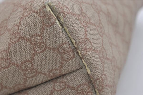 Authentic GUCCI Vintage Shoulder Tote Bag GG PVC Leather 211137 Beige 3980J