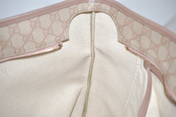 Authentic GUCCI Vintage Shoulder Tote Bag GG PVC Leather 211137 Beige 3980J