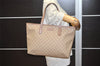 Authentic GUCCI Vintage Shoulder Tote Bag GG PVC Leather 211137 Beige 3980J