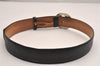 Auth GUCCI Guccissima Interlocking Belt GG Leather 90cm 35.4" 114984 Black 3981J