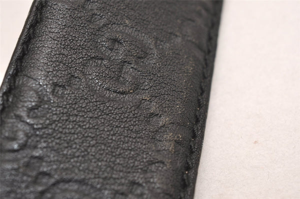 Auth GUCCI Guccissima Interlocking Belt GG Leather 90cm 35.4" 114984 Black 3981J