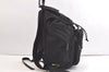 Authentic PRADA Vintage Nylon Tessuto Leather Drawstring Backpack Black 3981K