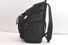 Authentic PRADA Vintage Nylon Tessuto Leather Drawstring Backpack Black 3981K