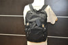 Authentic PRADA Vintage Nylon Tessuto Leather Drawstring Backpack Black 3981K