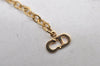 Authentic Christian Dior Vintage Gold Tone Chain Pendant Necklace CD 3982I