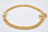 Authentic Christian Dior Chain Bracelet Rhinestone Gold Tone CD 3982K