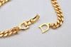 Authentic Christian Dior Chain Bracelet Rhinestone Gold Tone CD 3982K