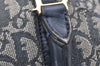 Authentic Christian Dior Trotter Hand Boston Bag Canvas Leather Blue Junk 3983K