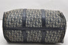 Authentic Christian Dior Trotter Hand Boston Bag Canvas Leather Blue Junk 3983K
