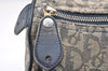 Authentic Christian Dior Trotter Hand Boston Bag Canvas Leather Blue Junk 3983K