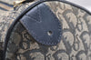 Authentic Christian Dior Trotter Hand Boston Bag Canvas Leather Blue Junk 3983K
