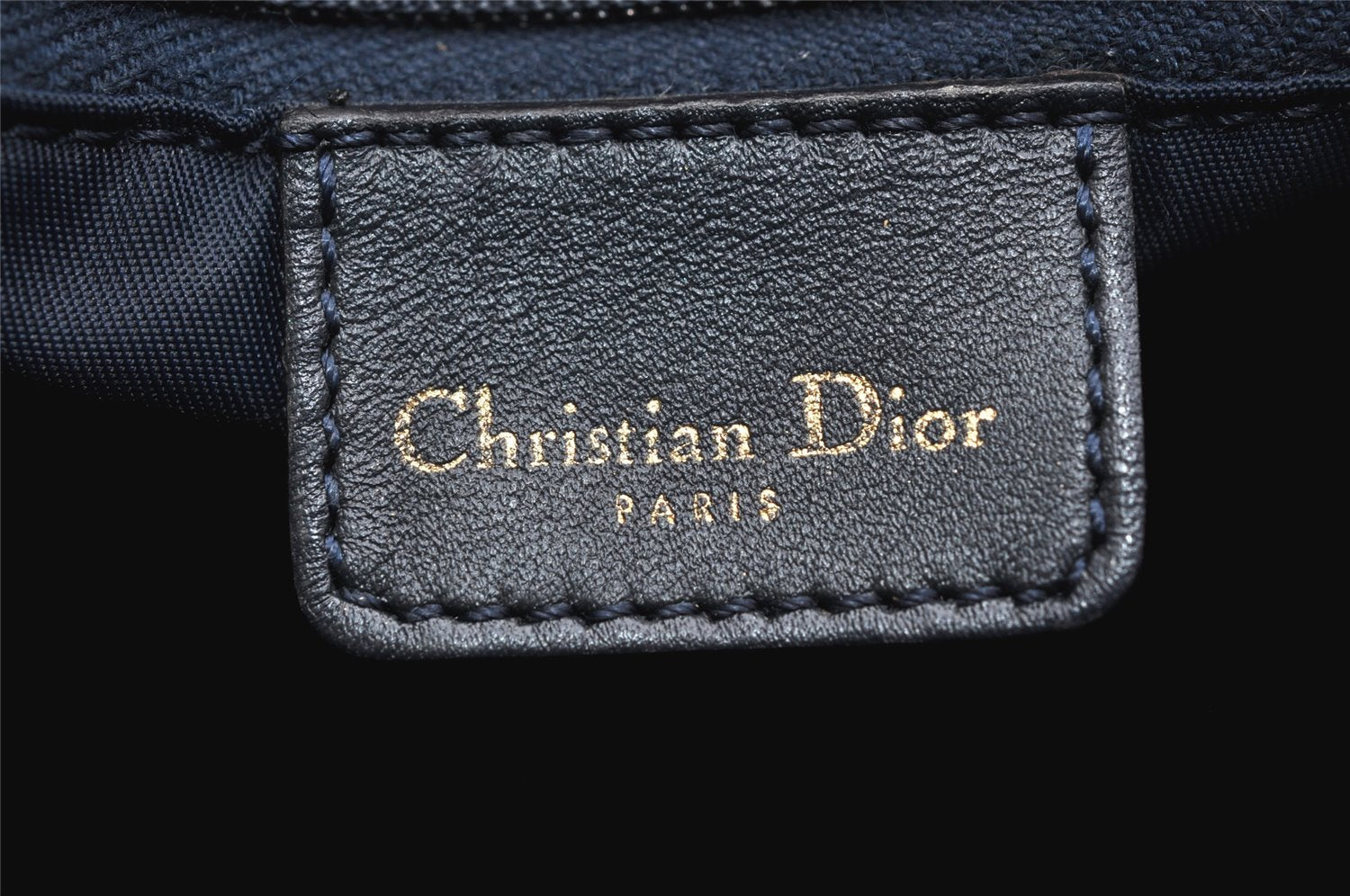 Authentic Christian Dior Trotter Hand Boston Bag Canvas Leather Blue Junk 3983K
