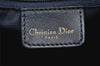 Authentic Christian Dior Trotter Hand Boston Bag Canvas Leather Blue Junk 3983K