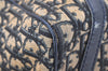 Authentic Christian Dior Trotter Hand Boston Bag Canvas Leather Blue 3984K