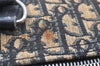Authentic Christian Dior Trotter Hand Boston Bag Canvas Leather Blue 3984K