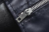 Authentic Christian Dior Trotter Hand Boston Bag Canvas Leather Blue 3984K