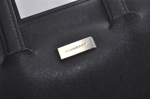 Authentic BURBERRY Vintage Leather BriefCase Business Bag Black 3986K