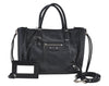 Authentic BALENCIAGA Paper Mini 2Way Hand Bag Leather 305572 Black 3987I