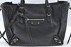 Authentic BALENCIAGA Paper Mini 2Way Hand Bag Leather 305572 Black 3987I