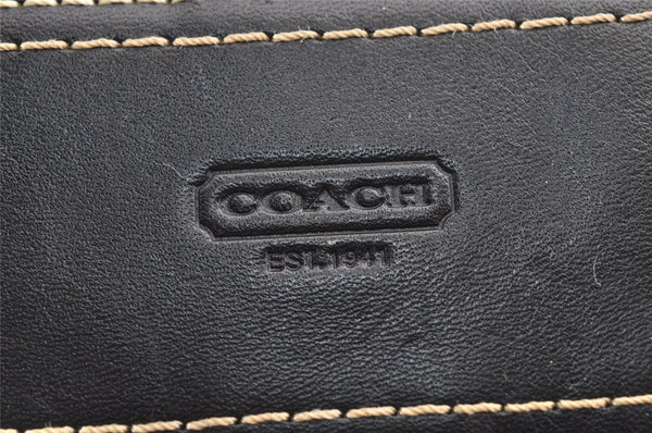 Authentic COACH Mini Signature Shoulder Hand Bag Canvas Leather 3628 Black 3988I