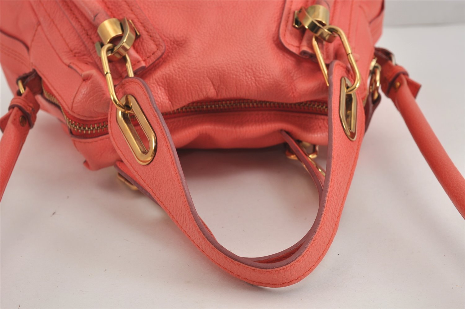 Authentic Chloe Vintage Paraty 2Way Shoulder Hand Bag Purse Leather Pink 3990J