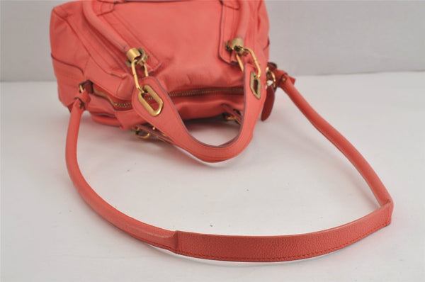 Authentic Chloe Vintage Paraty 2Way Shoulder Hand Bag Purse Leather Pink 3990J