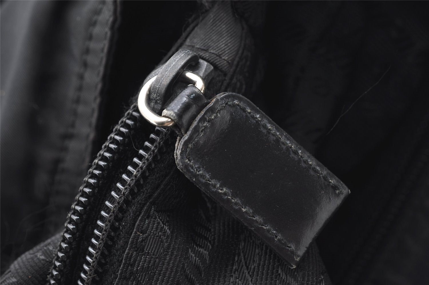 Authentic PRADA Vintage Nylon Tessuto Hand Bag Black 3991I