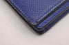 Authentic HERMES Bearn Soufflet Vintage Leather Long Wallet Purse Blue 3991J