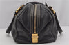 Authentic GUCCI Aviatrix Hysteria Hand Boston Bag Leather 186235 Black 3992J