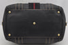 Authentic GUCCI Aviatrix Hysteria Hand Boston Bag Leather 186235 Black 3992J