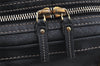 Authentic GUCCI Aviatrix Hysteria Hand Boston Bag Leather 186235 Black 3992J